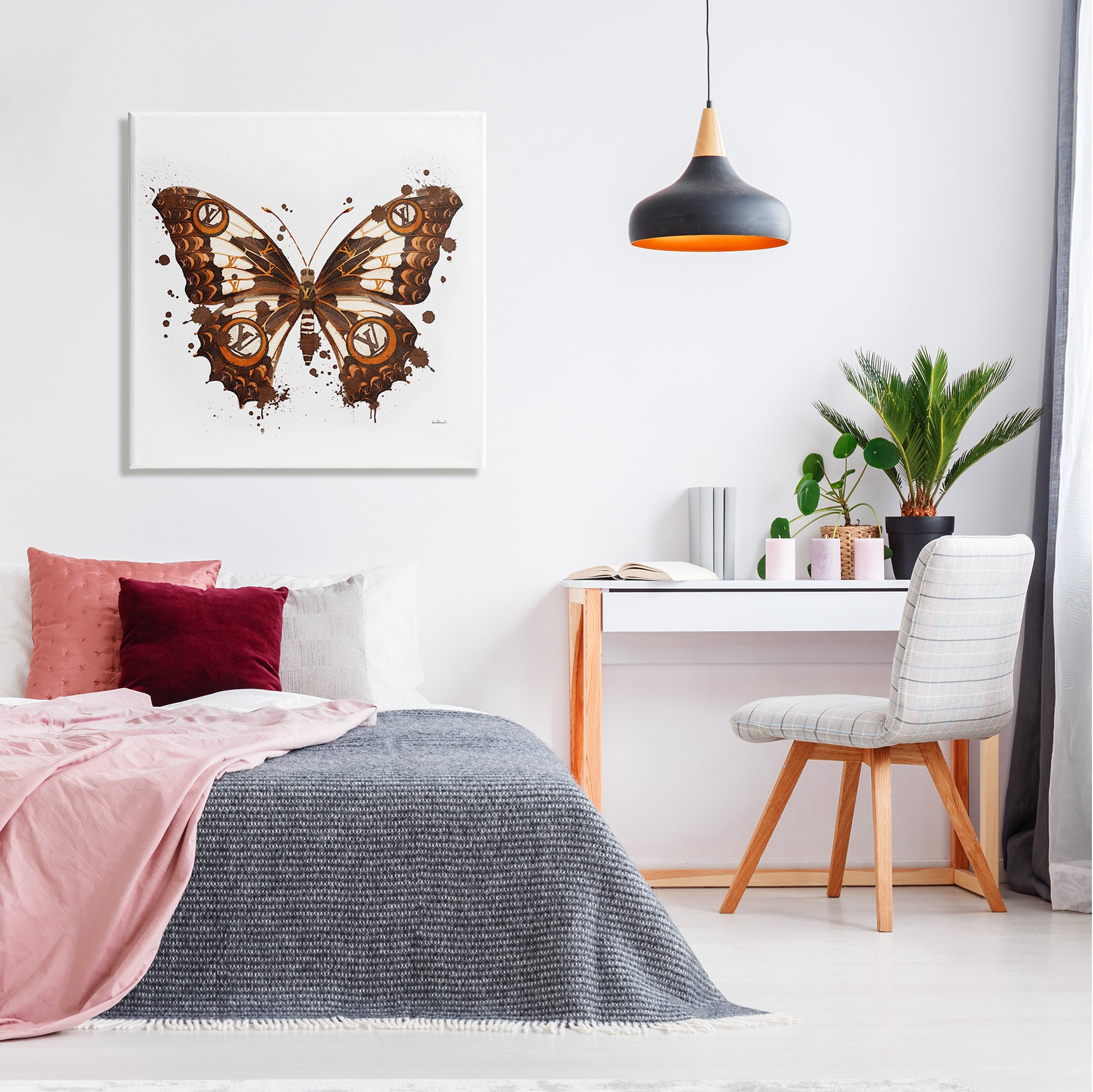 Stupell Industries Modern Glam Butterfly Animals & Insects Painting Gallery Wrapped Canvas Art Print Wall Art, 30 x 30