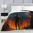 thumbnail image 2 of Flannel Blanket,Space Basketball Player,Fluffy Warm Super Soft Fleece, 2 of 8