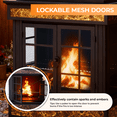 thumbnail image 3 of Erinnyees Outdoor Wood Burning Fireplace with Wood Storage and Removable Fire Grill - 57 Inch Large Tile Finish Steel Fire Pit  for Patio ,Garden,Deck and Backyard, Black, 3 of 8