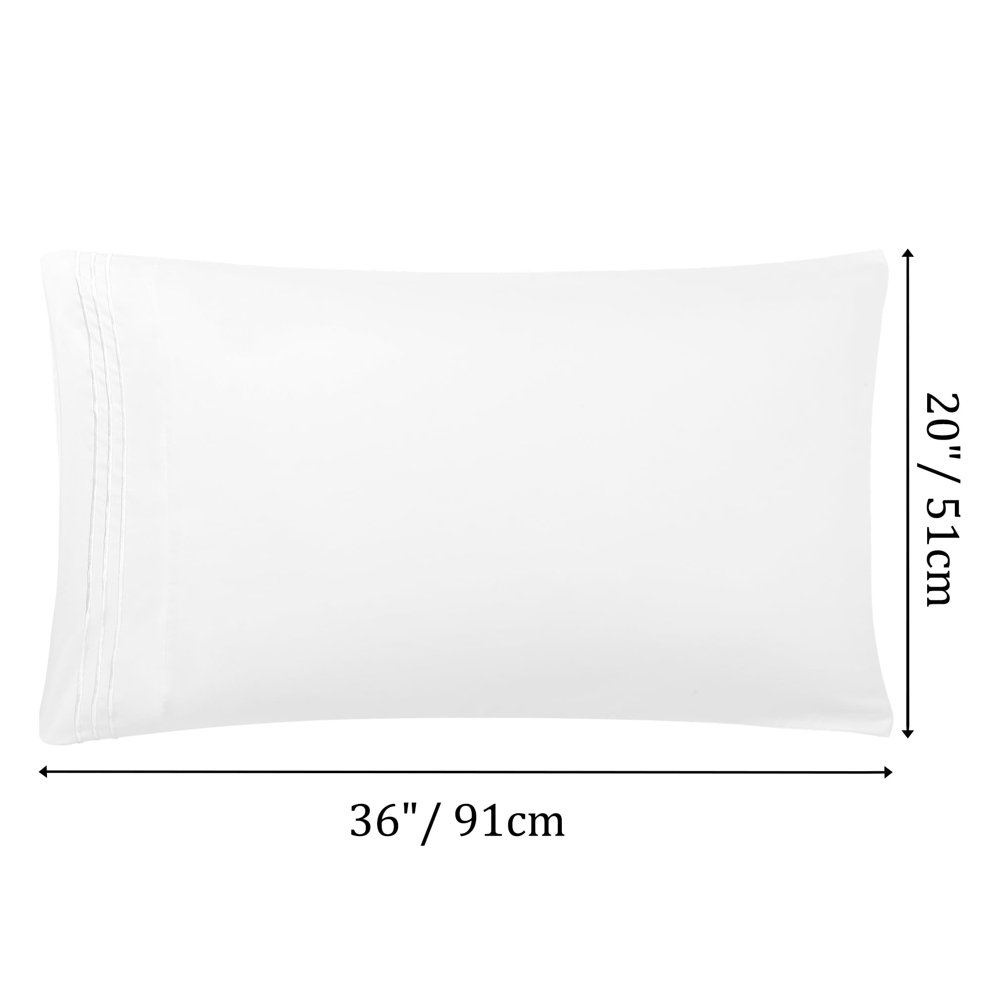 Unique Bargains Polyester Microfiber Soft With Zipper Pillowcases 2 Pcs White King