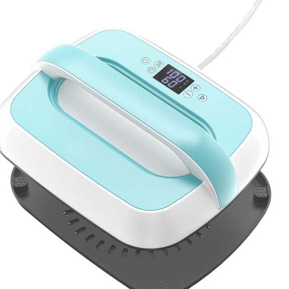 KFFKFF Mini Heat Press, Compact 12 x 10 inches Heat Application Device, Uniform Dual-Tube Heating, Temperature Controlled Heat Imprinting Machine with Auto Shut-Off, Ideal for T-shirts/Bags, Green