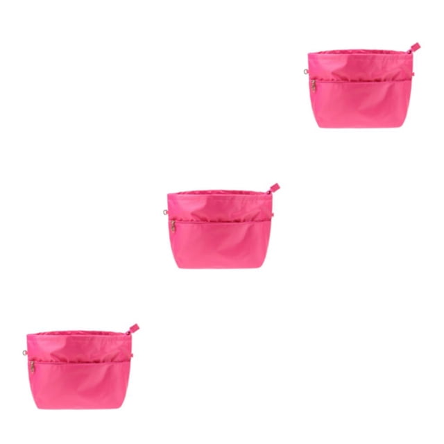 Destyer Simplifie la Routine Quotidienne avec un Insert Pratique Organisateur de Sac à Main Tissu Organisateur de Sac à Main Extensible avec Fermeture à Glissière rose Rouge 3Set