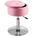 thumbnail image 1 of Taburete GREENSTELL de altura ajustable con espacio de almacenamiento, color rosa, 1 of 7