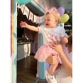 thumbnail image 5 of BemeyourBBs Baby Girl First Birthday Outfit One Years Old 1st Birthday Clothes Letter Puff Sleeve Romper Cupcake Tulle Skirt Set Bow Headband, 5 of 9