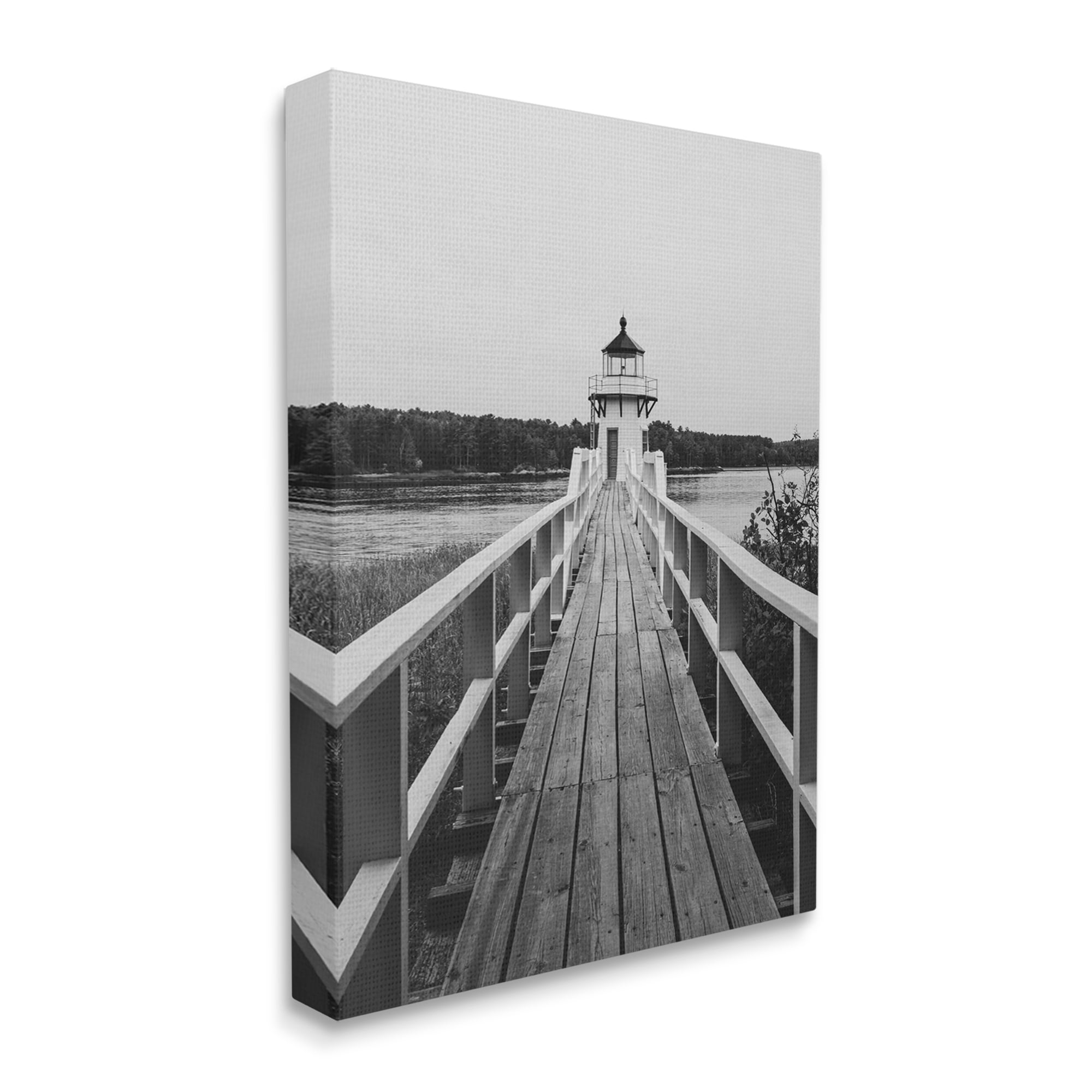 Stupell Industries Rustic Lighthouse Photography Landscape Photography Gallery Wrapped Canvas Art Print Wall Art, 30 x 40