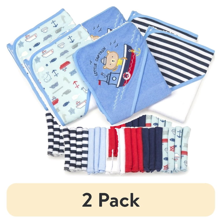 Spasilk 23-Piece Hooded Towel & Washcloth Set, Navy photo 1