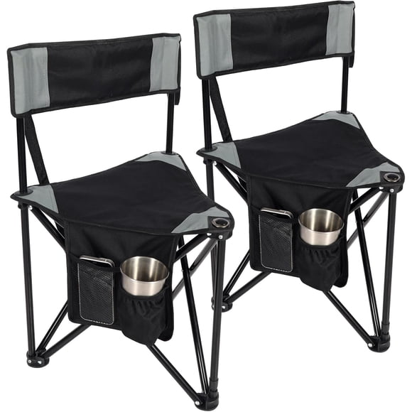 Folding Tripod Stool with Backrest Portable Legged Tripod Camping Chair Compact for Adults Fishing Hunting