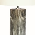 thumbnail image 4 of CosmoLiving by Cosmopolitan 26" Faux Marble Gray Table Lamp with White Linen Shade, 4 of 6