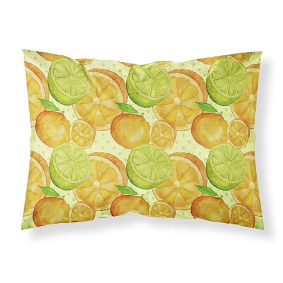 Watercolor Limes & Oranges Citrus Fabric Standard Pillowcase