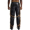 thumbnail image 6 of TTAO Mens 2Pcs Faux Suede Cowboy Clothes Carnival Fringe Vest Tops Rave Outfits with Tassel Assless Chaps Set Brown M, 6 of 7