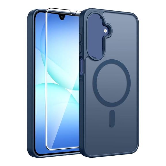 KUMEE for Galaxy A17/A16 5G Phone Case, Fit for Screen Protector | Translucent Matte, 14Ft Military Grade Drop Protection, Slim Shockproof Protective, for a 17 a 16 Cover, Blue