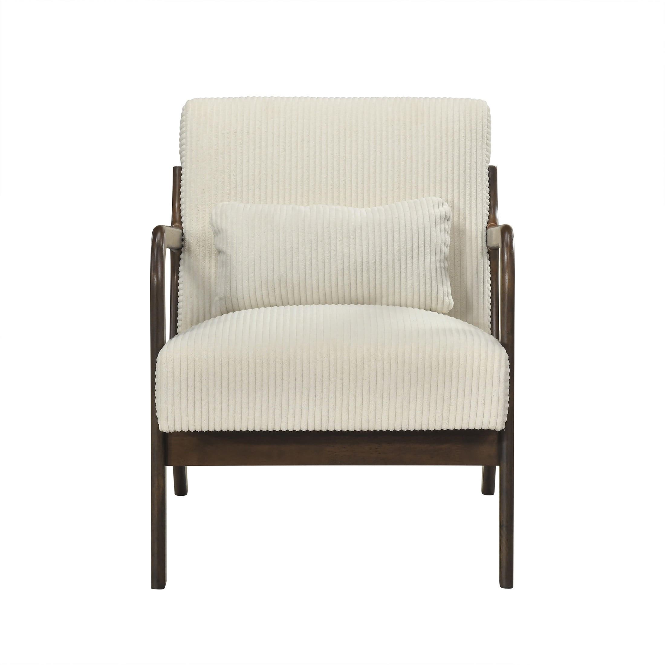 OakvillePark Cavano Wood Frame Corduroy Accent Chair, Beige