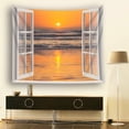 thumbnail image 3 of EREHome Open Window Sunrise Beautiful Sunrise Beach Tapestry Polyester Fabric Tapestries Wall Art Hanging 51x60 Inches, 3 of 3