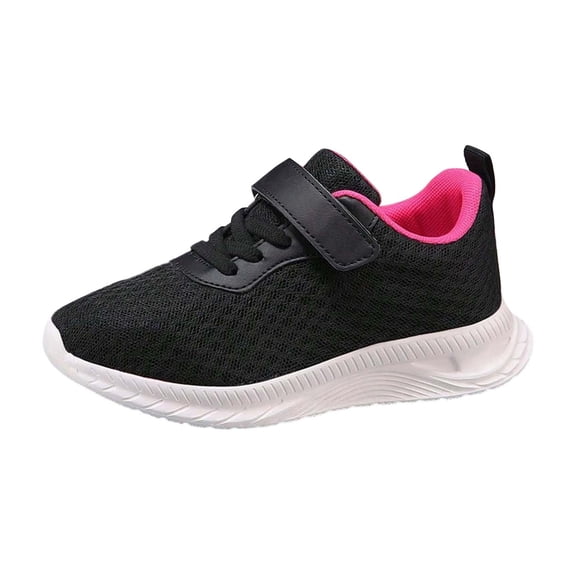 Yuncity Boys Girls Sneakers Mesh Hook Loop Soft Sole Lightweight Breathable Sport Outdoor Daily Wear Kids Shoes Size 4.5-5 Years Pink