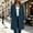 Navy, variant on Womens Trench Coat Notched Lapel Fall Winter Long Sleeve Casual Thicken Wool Blend Single Breasted Pea Coat Brown XL