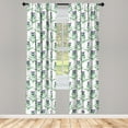 thumbnail image 5 of Ambesonne Thistle Window Curtains, Botanical Print Plant, Each 28" W x 84" L, Jade Green Off White, 5 of 5