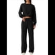 thumbnail image 2 of Conjunto de Chándal de 2 Piezas para Mujer: Sudadera Corta con Parte Delantera y Pantalón Deportivo de Pierna . Conjunto de Estar por Casa. Negro XXL, 2 of 8