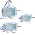 thumbnail image 6 of Lazer Makeup Travel Pouch, Cosmetic Bag, Travel kit Pouch for Toiletries, Brushes and Cosmetics - Set of 3 - Washbag Pouch - Blue, 6 of 9