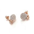 thumbnail image 2 of Yoursfs Round CZ Pave Stud Earrings For Women Rose Gold Plated Dainty Cubic Zirconia Wedding Crystal Fake Ear Jewelry, 2 of 7