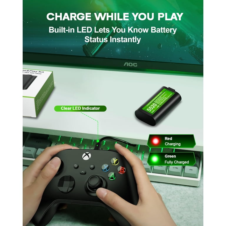Lot de 4 batteries rechargeables pour manette Xbox One X/S/Elite-Xbox