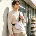 thumbnail image 6 of Travel Sling Bag for Men & Women, Crossbody Multipocket Chest Bag with Anti-Theft, Small Chest Bag Casual Trendy Waterproof Lightweight Phone Crossover Daypack - Gray, 6 of 6