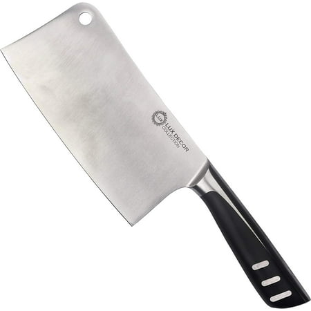 Lux Decor Collection 7 Inch Stainless Steel Cleaver – Butcher Knife – Best For Home Kitchen and (Best Knife For Plate Carrier)