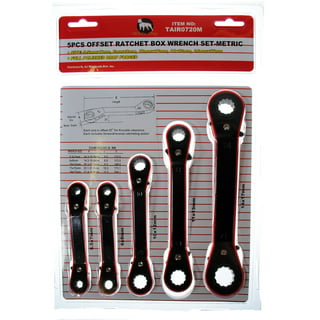 Retrok Offset Extension Wrench High-Carbon Steel 15.4inch Impact Socket Ratchet Wrench Tool with 1/4Inch 3/8inch 1/2Inch Square Drive Adapters