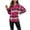 Hot Pink, variant on IROINNID Women's Jacket Shearling Jacket Turndown Lapel Plaid Long Sleeve Comfy Lattice Recreational Tops, Blue
