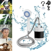 HQinX Portable Camping Shower Pump - Rechargeable Outdoor Shower Head Sprayer, 4800mAh Battery Pumps Water from Bucket. Perfect for Camping, Hiking, Travel, Car Washing & Pet Cleaning