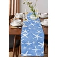 thumbnail image 4 of White Blue Starfish Coastal Table Runner 72 Inches, Summer Beach Nautical Ocean Bed Runner Dresser Scarves Tabletop for Indoor Outdoor Parties/Ceremony/Banquet, 16" x 72", 4 of 8