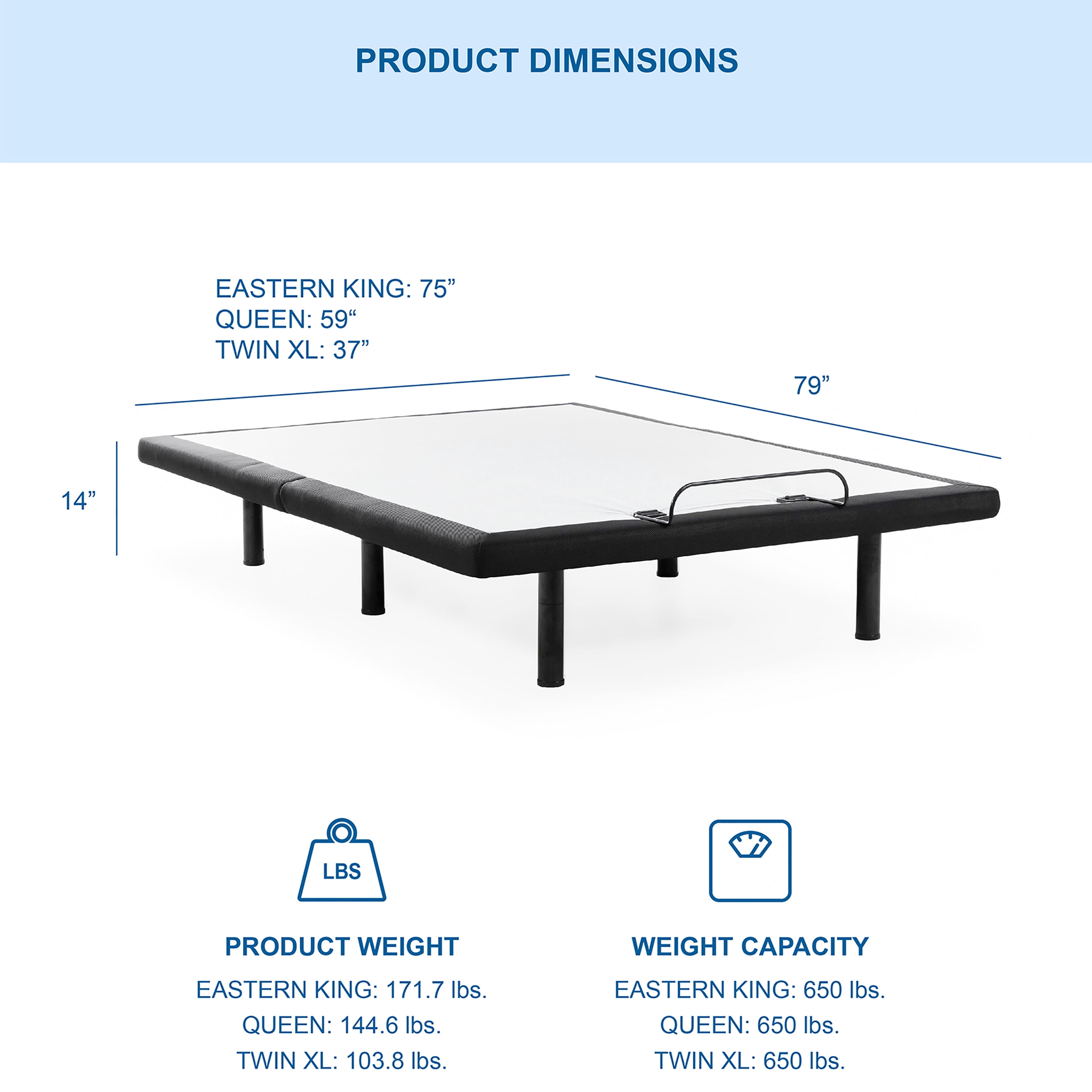 Furniture of America Kavinda Metal Queen Adjustable Bed Base Frame with Remote, White