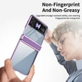 thumbnail image 5 of Clear Case for Samsung Galaxy Z Flip 3, HD Transparent Not-Yellowing Hinge Protection Shockproof Anti-Scratch Slim Fit Phone Case Cover for Samsung Galaxy Z Flip 3, Purple, 5 of 7