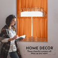 thumbnail image 4 of Cortinas americanas de lino para cocina y baño con cenefa (naranja), 4 of 7