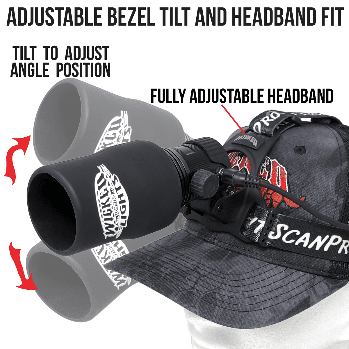 Wicked Lights® ScanPro® iC Gen4 Red LED Night Hunting Headlamp W2102