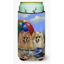 Carolines Treasures Pomeranian Beach Tall Boy Hugger Tall Boy multicolor