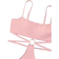 thumbnail image 4 of GHSDFBB Ring Linked Cut-Out One Piece Swimsuit Scoop Neck Lace Up Back Monokini Bathing Suit, 4 of 5