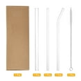 thumbnail image 3 of Reusable Straws Glass Straw, 3pcs Replacement Straw Long 8 inch 8/12mm Wide with Cleaning Brush, Transparent, 3 of 6