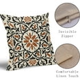 thumbnail image 4 of Black Burnt Orange Boho Pillow Covers 16 X Inch Bohemian Ethnic Carpet Style Vintage Flower Print Decorative Throw Pillows Outdoor Linen Cushion Case Farmhouse Decor Set of 2, 4 of 6