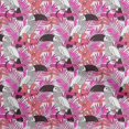thumbnail image 1 of oneOoneCottonSilkFuschiaPinkFabricTropicalFloralWithBirdsSewingFabricByTheYardPrintedDiyClothingSewingSupplies42InchWide, 1 of 4