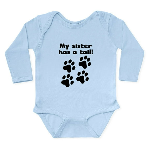 CafePress - My Sister Has A Tail Body Suit - Long Sleeve Cotton Baby Bodysuit