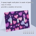 thumbnail image 4 of Haosy Light Switch Cover Plate 3 Gang Electrical Outlet Covers Pink and Purple Hearts Decorate Wall Plate 4.56”x4.48”, 4 of 8