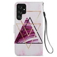 thumbnail image 4 of SaniMore for Samsung Galaxy S23 Ultra Case, Anti-Fall Shock Protection Magnetic Wallet Cover for Samsung S23 Ultra with Hand Strap [Card Holder & Kickstand] PU Leather Painted Pattern, Tricolor Marble, 4 of 7