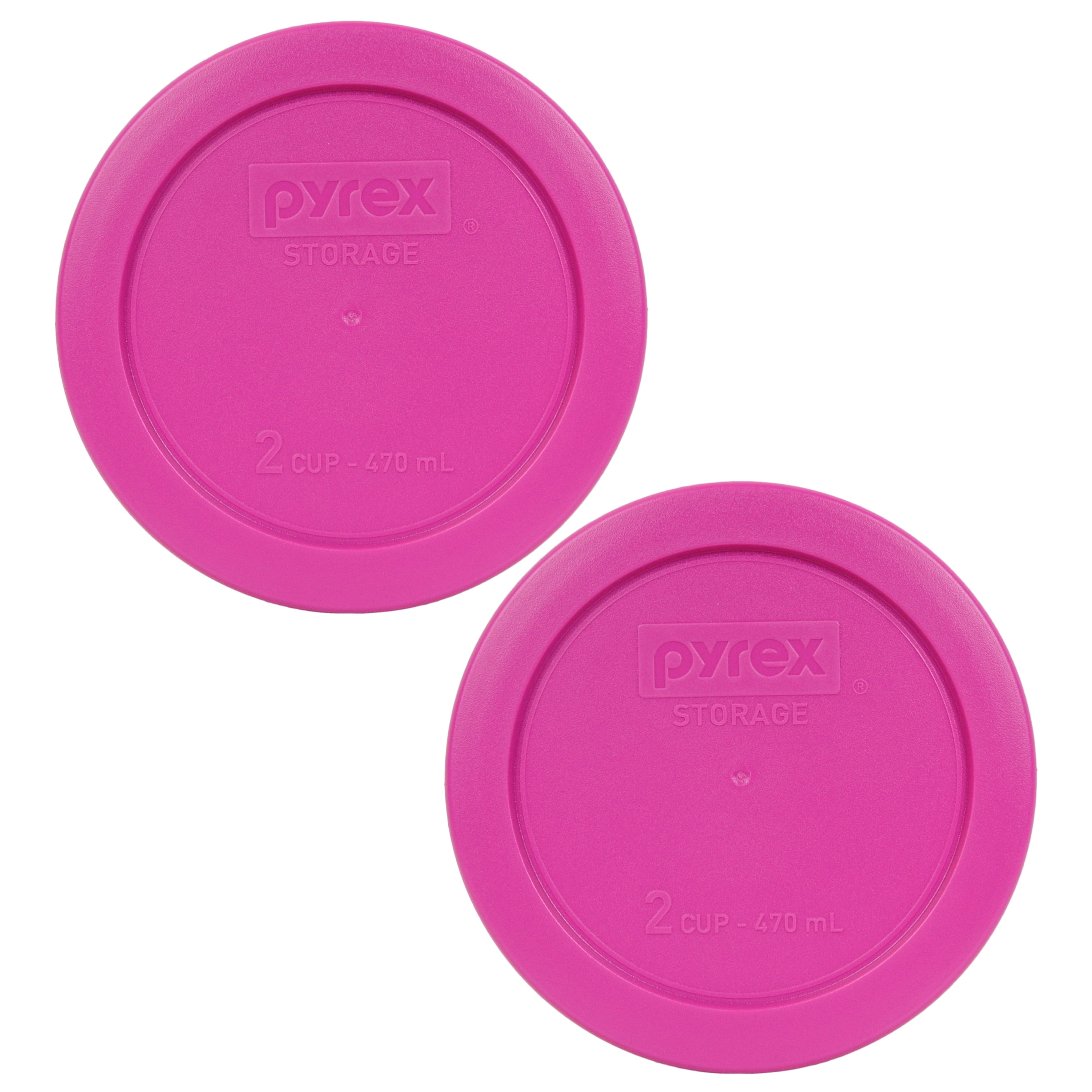Pyrex Replacement Lid 7200PC Pink Round Plastic Cover (2Pack) for