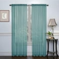 thumbnail image 6 of Crushed Voile Sheer Rod Pocket Curtain Panel, 40" x 79", Single Curtain Panel,Gray, 6 of 10