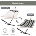 thumbnail image 4 of SUNCREAT Double Hammock, Extra Large Quilted Fabric Swing with Hardwood Spreader Bars,Blue&Aqua, 4 of 8