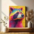 thumbnail image 6 of Colorful Retro Raccoon Portrait Canvas Print, Cute Wildlife Art, Unique Wall Decor Gift for Raccoon Pet Lovers, 6 of 8