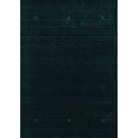 Ahgly Company Indoor Rectangle Abstract Turquoise Blue Contemporary Area Rugs, 2' x 4'