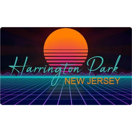 

Harrington Park New Jersey 4 X 2.25-Inch Fridge Magnet Retro Neon Design