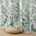 thumbnail image 3 of Bohogeo Leaf Print Curtains 90 inch Length Botanical Sheer Curtains Natural Texture Soft Touch Light Filtering Privacy Protect Drapes for Living Room, Green, 55" Wide, Set of 2 Panels, 3 of 6