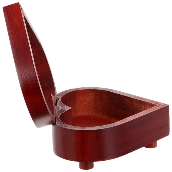 Soimiss Heart Shaped Storage Box Wood Decorative Holder for Couples 1Pcs